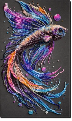 DIY Bead Embroidery Needlepoint Kit "Waves of Color" Stitching Handmade Beadwork - Image 1 of 4
