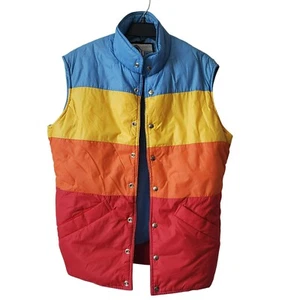 Gilet imbottito vintage J Line uomo colorblock Kelso che anni 70 mostra retrò arcobaleno - Foto 1 di 12