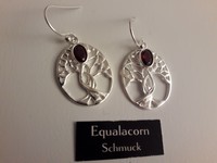 Lebensbaum Granat Ohrhänger 925er Silber Schmuck NEU
