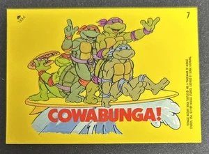 1989 Topps Teenage Mutant Ninja Turtles TMNT Sticker Cowabunga #7 VG Blue Dot OB - Picture 1 of 3