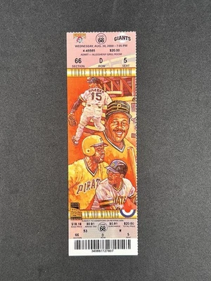 Boleto 8-30-2000 Gigantes de San Francisco @ Piratas de Pittsburgh - Barry Bonds HR #484 Foto 1 de 2