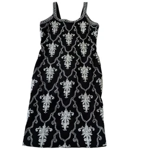 VTG ADRIENNE VITTADINI Dress Women’s Size 12 SHEATH WHITE PEARL BEADED ELEGANT - Picture 1 of 8