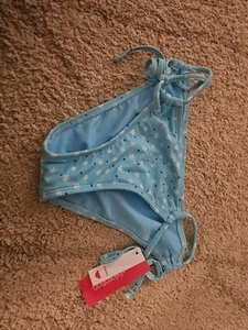 Xhilaration Damen XS Bikinihose Blau Blumenmuster Cheeky String Neu - Bild 1 von 3