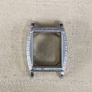 Vintage Hinged Men's Wristwatch Case Chrome Plated Art Deco Engraved - Picture 1 of 10