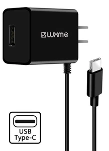 Noir 2.1A USB Type C Voyage Mural Chargeur Avec Port USB Pour LG V30 V20 G6 G5 - Photo 1 sur 4