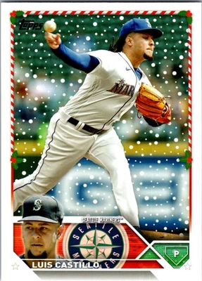 2023 Topps Holiday #H156 Luis Castillo - Image 1 of 2