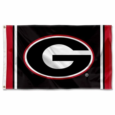 UGA Bulldogs Bandera Negra Grande 3x5 Foto 1 de 4