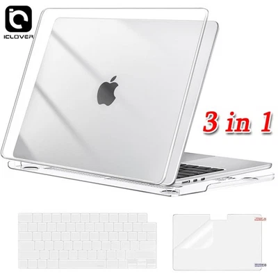 For Macbook Air 15" 13.6" 13.3" Clear Case Shell + Keyboard & Screen Protector - Image 1 of 4
