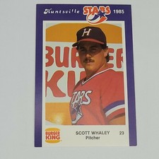 1985 Huntsville Stars Burger King Minor League #23 SCOTT WHALEY (A)
