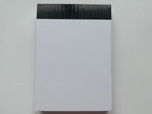 100 PADS A7 PAPEL BLANCO LISO MINI JOTTER NOTA PAD MEMO NOTEBOOK 50 hojas pad - Imagen 1 de 3