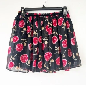 Kate spade girls metallic floral print pleated chiffon skirt 12Y - Picture 1 of 5