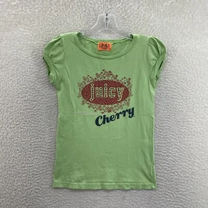 Y2K Vintage saftiges Couture Top Shirt S klein grün Strass Kappe Ärmel McBling - Bild 1 von 8