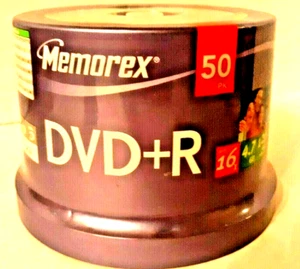 Memorex DVD+R 50 Spindle Pack NOS 4.7GB 120 Min. Video New Sealed - Picture 1 of 8