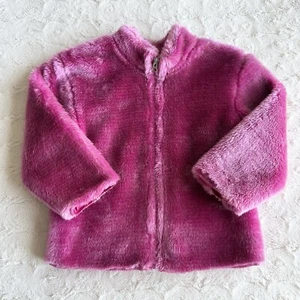 Flapdoodles Jacket Coat Girls 6 Pink Full Zip Iridescent Vtg Furry Collared - Picture 1 of 11