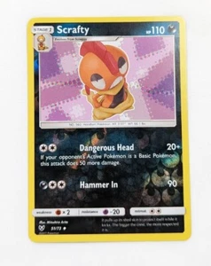 Juego de cartas coleccionables Pokémon Scrafty Shining Legends 51/73 holograma inverso poco común casi nuevo - Imagen 1 de 3