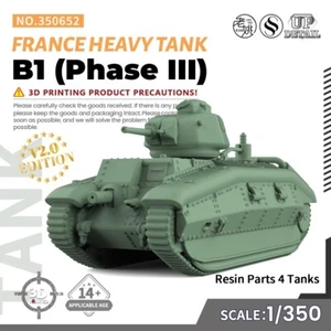 SSMODEL SS652 1/200/350/700 Militär Modellbausatz Frankreich B1 schwerer Panzer (Phase III) - Bild 1 von 23