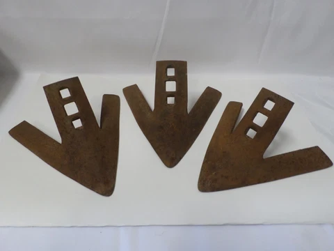 3 Vintage 9" Cultivator Plow Metal Arrow Head Point Sweep Tiller  230203B H T Cover