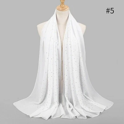Lenços femininos de chiffon bolha - Abllore envoltório de cabeça de cor sólida hijab estola lenços - Imagem 1 de 4