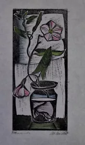 Marlene REIDEL (1923-2014) FARBHOLZSCHNITT auf Bütten - ACKERWINDE - signiert - Bild 1 von 4