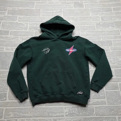 Mr. Sudadera con Capucha Beast Talla Juvenil Mediana Verde Algodón Terry Tejido Sudadera con Capucha Foto 1 de 4
