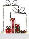 Festive Giftbox Display LED Wired Frame Wrapped Presents Battery Operated Xmas