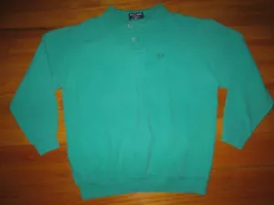 FRED PERRY Vtg 80s 90s Long Sleeve PIQUE Polo Sweat shirt t Tennis Mod ENGLAND L - Picture 1 of 6