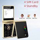 4 SIM Card 4 Standby P21 Flip Mobile Phone 2G GSM Camera Magic Voice Cellphone