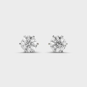 1 TCW Classic Solitaire Studs Lab Grown Diamond with IGI Certificate 14 KT gold - Picture 1 of 11
