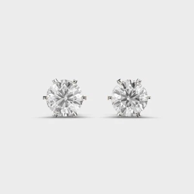 1 TCW Classic Solitaire Studs Lab Grown Diamond with IGI Certificate 14 KT gold - Image 1 of 4