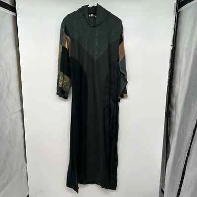 VTG Donna Jessica Patchwork Maxi Dress Women's Size 3 Junior Cowl Neck Lagenlook - Image 1 of 4