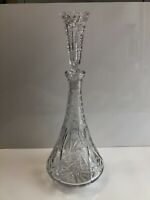 Very Rare Huge Cut Crystal Decanter with Vase Cup Stopper, 20" Tall, 7 1/2" Wide