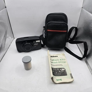 Nikon Zoom Touch 470 AF 35mm fotocamera pellicola *film TESTATO* con pellicola, custodia, manuale  - Foto 1 di 14