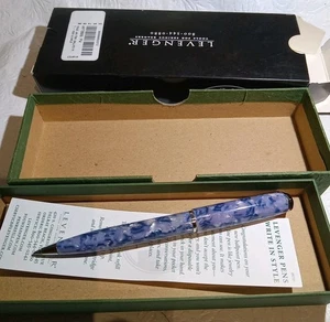 LEVENGER True Writer Ballpoint Pen - Periwinkle W/ Box & Chrome #AP7008 Writes! - Picture 1 of 10