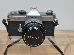 Vtg Canon TX Camera With Canon FD 50mm 1:1.8 S.C. Lens Somewhat Tested Free Ship - Picture 1 of 19