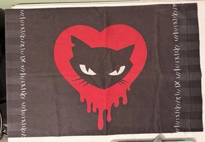 2005 GOTH EMILY THE STRANGE BLACK RED HEART KITTY CAT PILLOWCASE Original! Case - Picture 1 of 5