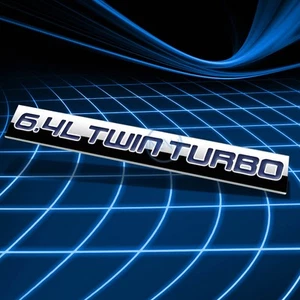 METAL EMBLEM DECAL LOGO TRIM BADGE 3D STICKER POLISH BLUE 6.4L 6.4 L TWIN TURBO - Bild 1 von 3