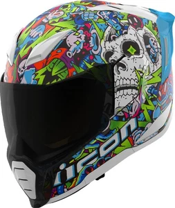 Icon Ultraflite Doodle 3 Blue Helmet size Small - Picture 1 of 10