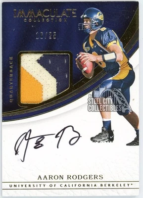 Aaron Rodgers 2017 Panini Immaculate Collegiate Patch Autograph Card #1 16/25 - Image 1 of 2