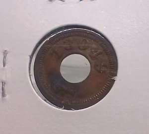 Antike MARKE 13049 GUT FÜR 5 ¢ ZOLL HANDELSLOCH IN DER MITTE KOSTENLOSER VERSAND - Bild 1 von 2