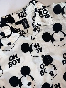Neff X Disney Mickey Mouse Oh Boy Camisa Abotonada Para Hombre’s M Divertida Manga Corta - Imagen 1 de 12