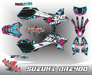 Suzuki DRZ400 DRZ 400 Supermoto SEMI CUSTOM GRAPHICS KIT Iced - Picture 1 of 1