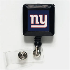NEW New York Giants NFL Secure Clip Badge Holder w/ Retractable Nylon Cord - Picture 1 of 3