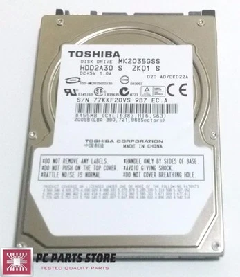 Toshiba 200GB 2.5" MK2035GSS HDD2A30 S ZK01 S G5B0015 90000-A PCB PARTS REPAIR  - Image 1 of 4