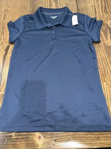 NWT Old Navy Youth Girls School Uniform Pique Polo Shirt Size XL 14 - Navy Blue - Picture 1 of 5