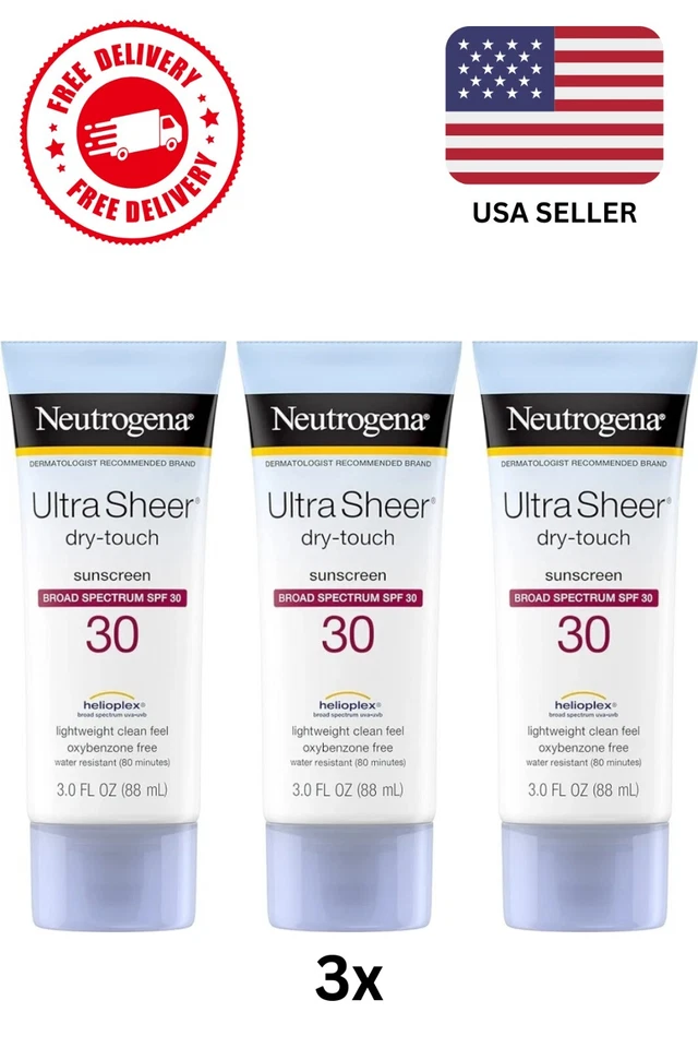 🌞 (Lote de 3) Neutrogena Ultra Sheer Dry Touch Loción Protector Solar FPS 30 🌞  Foto 1 de 1