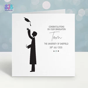 Personalised Graduation Card, University Graduation, For Boys/Male,Son, Grandson - Picture 1 of 3