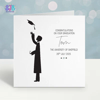 Personalised Graduation Card, University Graduation, For Boys/Male,Son, Grandson - Image 1 of 3