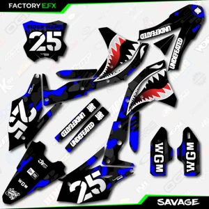 Black & Blue Savage Camo Graphics Kit fits 17-20 Kawasaki KXF250 KXF 250 Decals - Foto 1 di 5