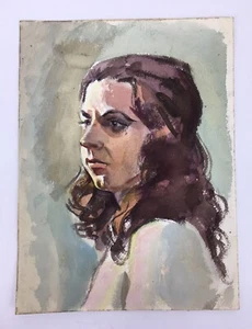 Original 9” x 12” Figur Studie Aquarell von 1950’s Illustrator Rudolph Schwartz - Bild 1 von 8