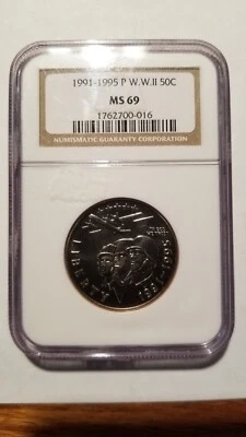1991-P   PCGS- MS69  WW2 - HALF  - Image 1 of 2